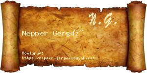 Nepper Gergő névjegykártya
